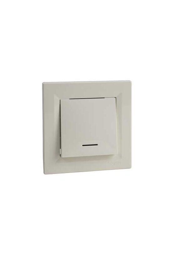 Asfora N101 nyomó betét teljes fedéllel 1- billentyűs 1z krém IP20 jelzőfény műanyag Schneider - EPH1600123