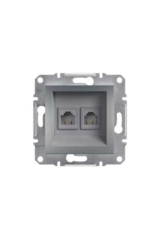 Asfora telefon csatlakozó betét közp. fedéllel 2xRJ11 műanyag nemesacél Schneider - EPH4200162