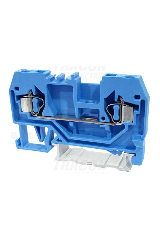 Átmenő sorkapocs TS35 1-szintes 24A 0,2-2,5mm2/érvéghüvely kék rugószorításos TRACON - TSKC2,5-K