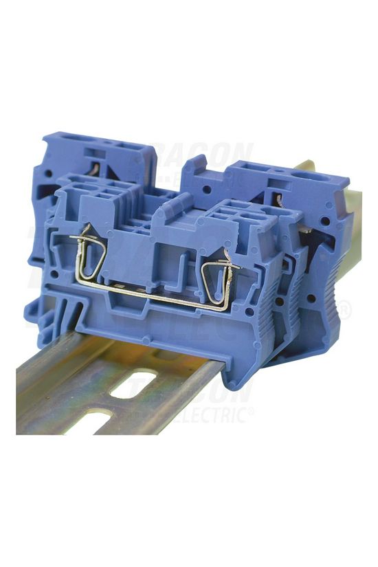 Átmenő sorkapocs TS35 1-szintes 31A 0,2-2,5mm2/érvéghüvely kék rugószorításos TRACON - TSKB2,5K