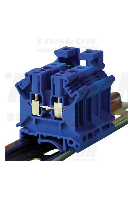 Átmenő sorkapocs TS35 1-szintes 32A 0,2-2,5mm2/érvéghüvely kék csavaros csavaros TRACON - TSKA2,5-K