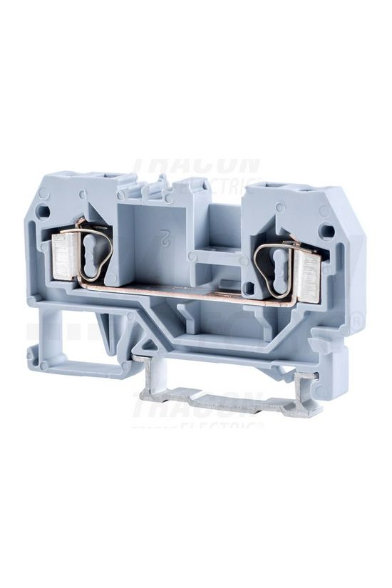 Átmenő sorkapocs TS35 1-szintes 32A 0,2-4mm2/érvéghüvely szürke rugószorításos TRACON - TSKC4