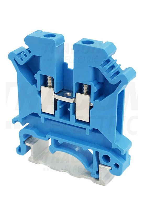 Átmenő sorkapocs TS35 1-szintes 41A 0,2-4mm2/érvéghüvely kék csavaros csavaros TRACON - TSKA4-K