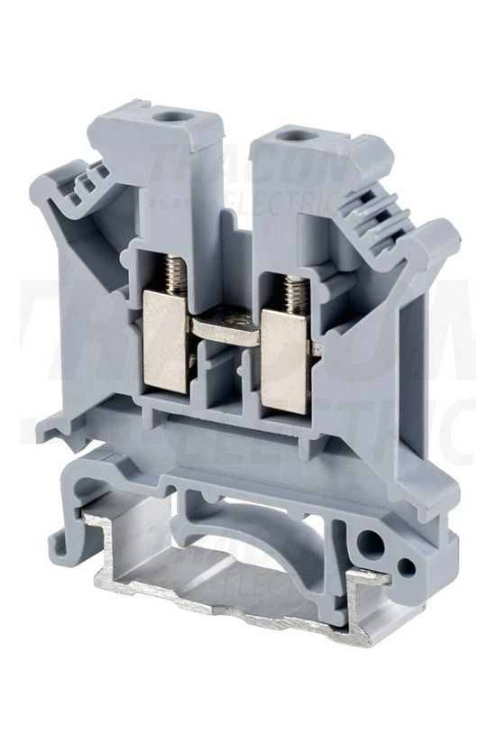Átmenő sorkapocs TS35 1-szintes 41A 0,2-4mm2/érvéghüvely szürke csavaros csavaros TRACON - TSKA4