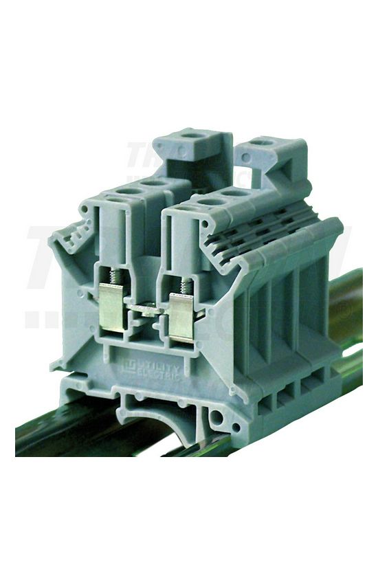 Átmenő sorkapocs TS35 1-szintes 57A 0,2-6mm2/érvéghüvely szürke csavaros csavaros TRACON - TSKA6