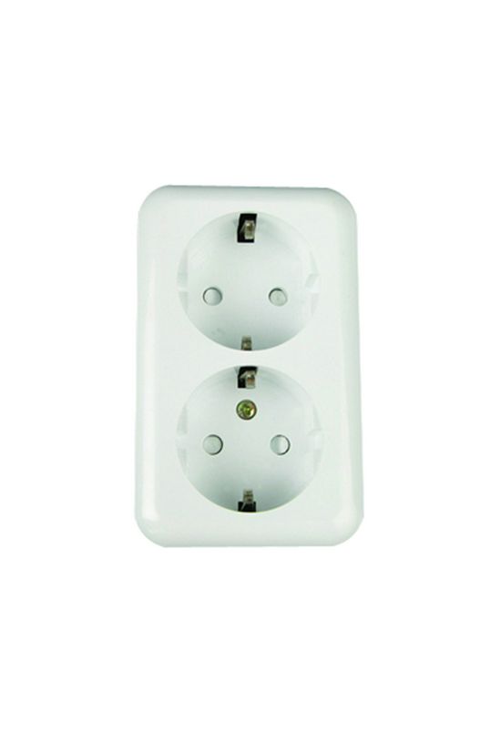 Austin 162/2 dugalj földelt komplett házban gyerekzárral fehér IP20 falonkívüli csavaros ANCO - 321113