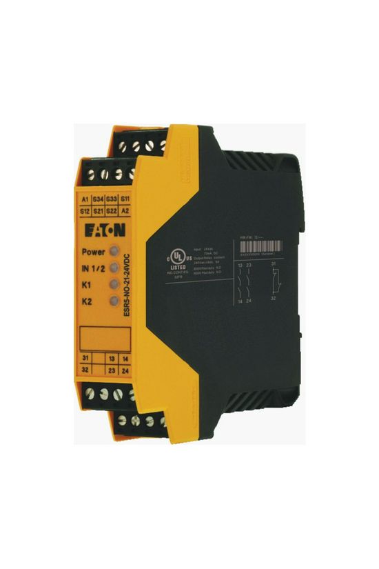 Biztonsági relé 2-csatornás alapkészülék 20.4-26.4VDC csavaros ESR5-NO-21-24VDC EATON - EP-401061