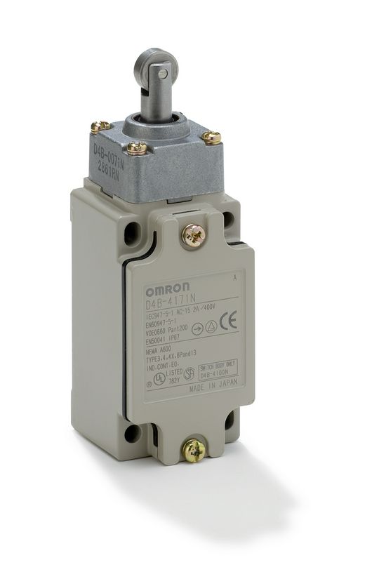 Biztonsági végálláskapcsoló fém 1ny 1z görgős ütköző 2A/AC15/230V IP67 D4B-4171N OMRON - 373234