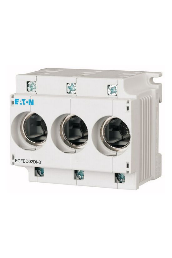 Biztosítóaljzat 3P D02 63A 400V műanyag kalapsínre FCFBD02DI-3 EATON - 148810