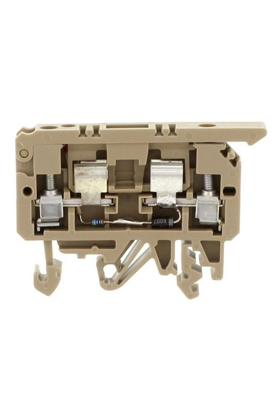 Biztosítós sorkapocs TS35/32 5x20, 5x25 mm bézs kalap-/G-sín STK 1/LED(RD)/230V AC BG CONTA-CLIP - 2458.2