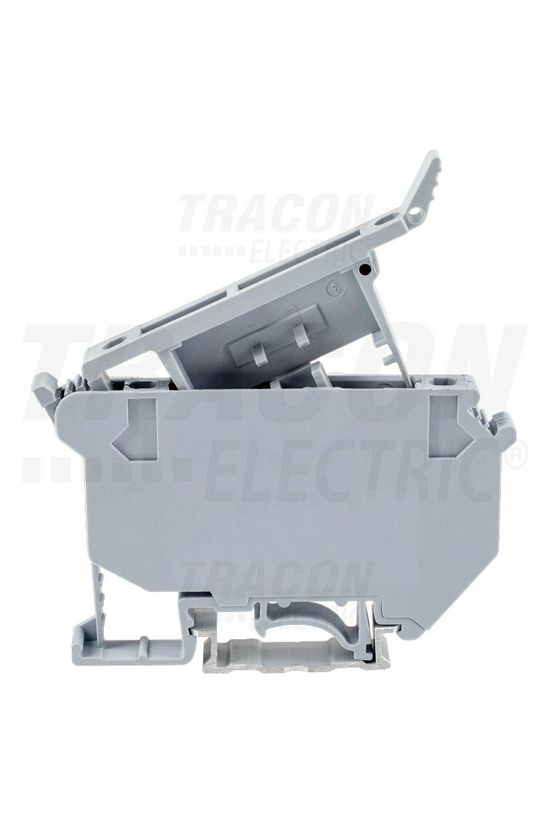 Biztosítós sorkapocs TS35/C szürke kihajtható-aljzat DIN (kalap)sín 35mm csavaros csavaros TRACON - TSKA4B