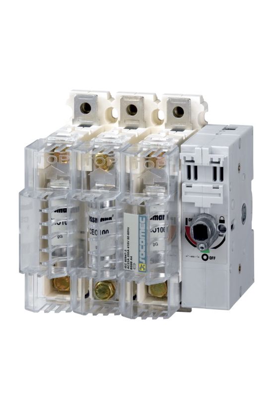 Biztosítós szakaszolókapcsoló NH1 3-pólus 250A 690V ráépíthető IP2X Fuserbloc SOCOMEC - 38313024