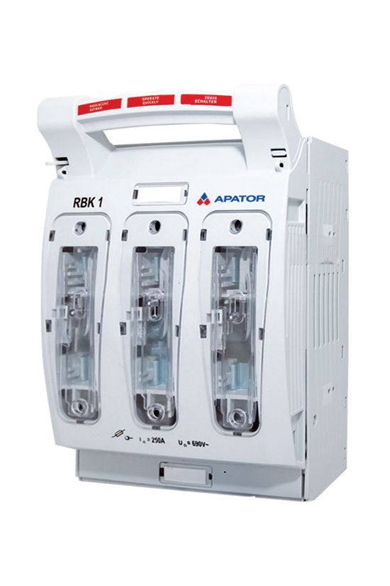 Biztosítós szakaszolókapcsoló NH1 3P 250A 690V ráépíthető RBK1 Apator - 63-811779-011