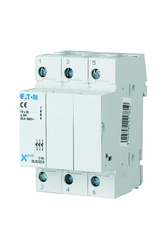 Biztosítós szakaszolókapcsoló sorolható 10x38 kompakt C1-C3 forma 3-pólus 32A C10-SLS/32/3 EATON - 112223