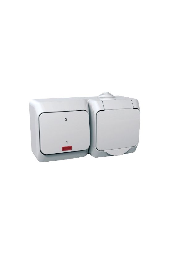 CedarPlus 102+162 + jelzőfény falonkívüli fehér IP44 vízszintes műanyag Schneider - WDE000503