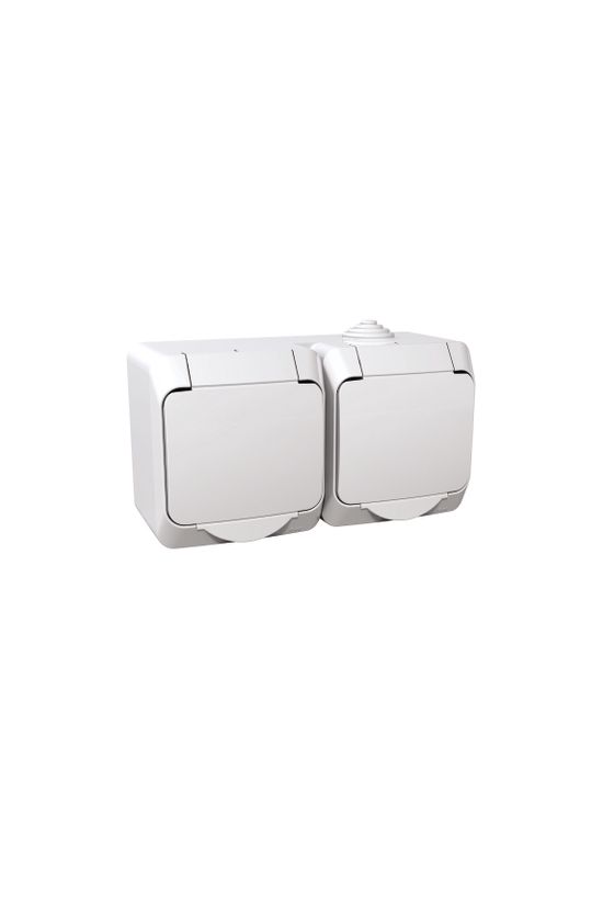 CedarPlus 162/2 dugalj földelt gyerekzárral fehér IP44 falonkívüli Schneider - WDE000523