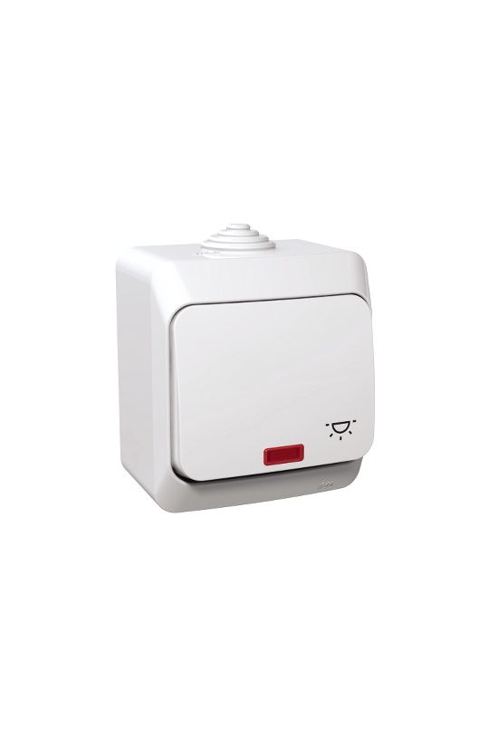 CedarPlus N101 nyomó betét komplett házban 1- billentyűs 1z fehér lámpa IP44 jelzőfény Schneider - WDE000516