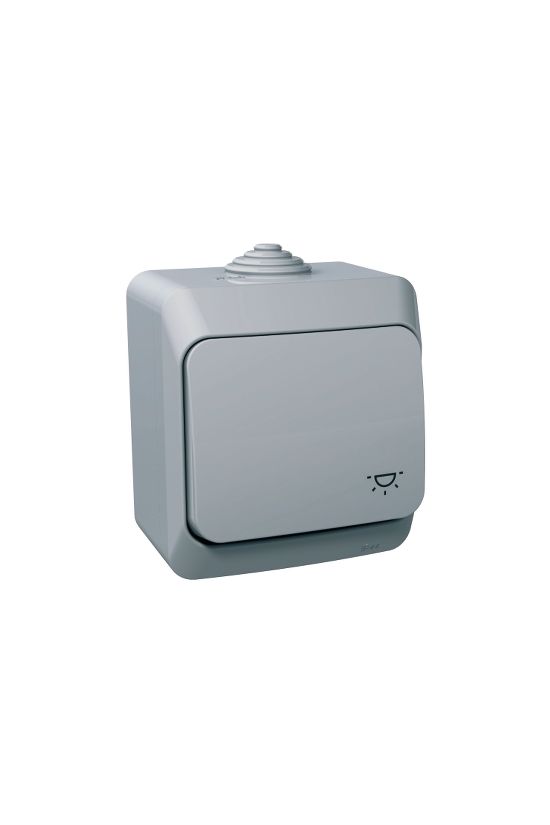 CedarPlus N101 nyomó betét komplett házban 1- billentyűs szürke lámpa IP44 műanyag Schneider - WDE000613