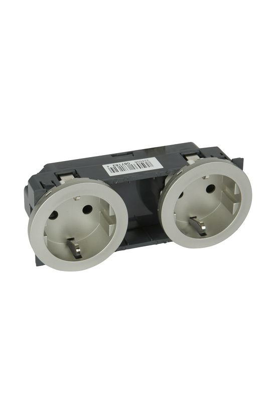 Céliane 162/2 dugalj sínes földelt központi fedlap gyerekzárral titán IP20 süllyesztett LEGRAND - 067162