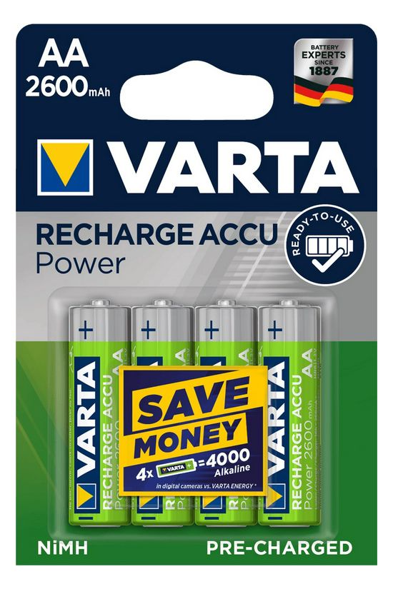 Ceruza akkumulátor 4db 1.2V 2600mAh nikkel-fém-hidrid Mignon(AA/R6) AA R2U Power VARTA - 5716101404