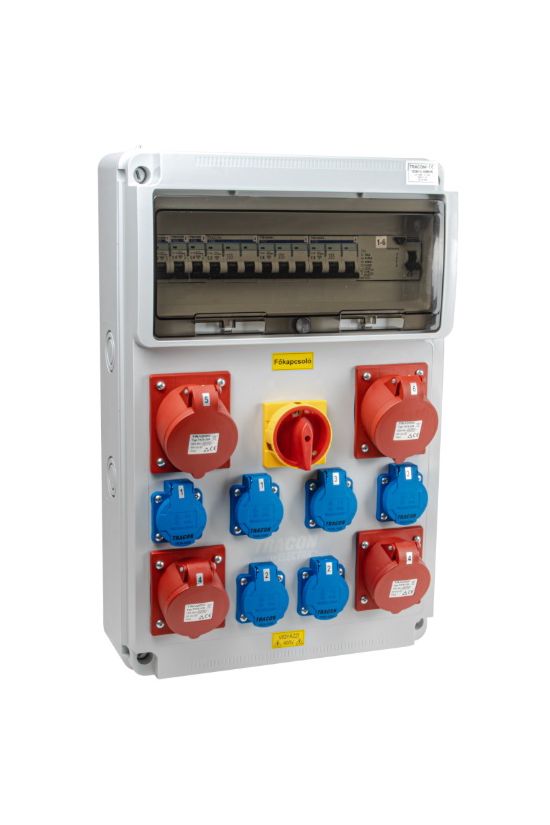 Dugaszoló elosztó 32A6400V 16M 2x16A5P400V 2x32A5P400V 6x2P+F/230V kismegszakító műanyag TRACON - TDB13-16MVK