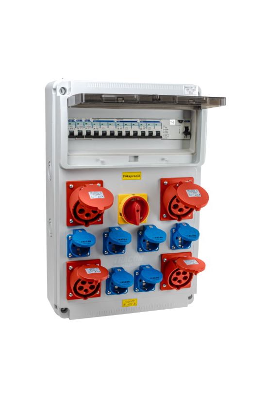 Dugaszoló elosztó 32A6400V 16M 2x16A5P400V 2x32A5P400V 6x2P+F/230V kismegszakító műanyag TRACON - TDB13-16MVK