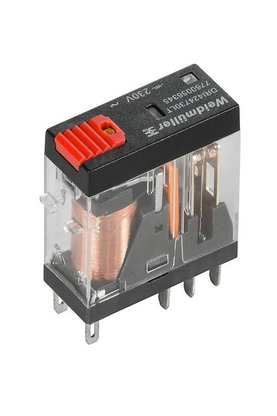 Csatolórelé 5A 2-v dugaszolós 19.2-26.4VAC monostabil IP20 DRI424524LT Weidmüller - 7760056343
