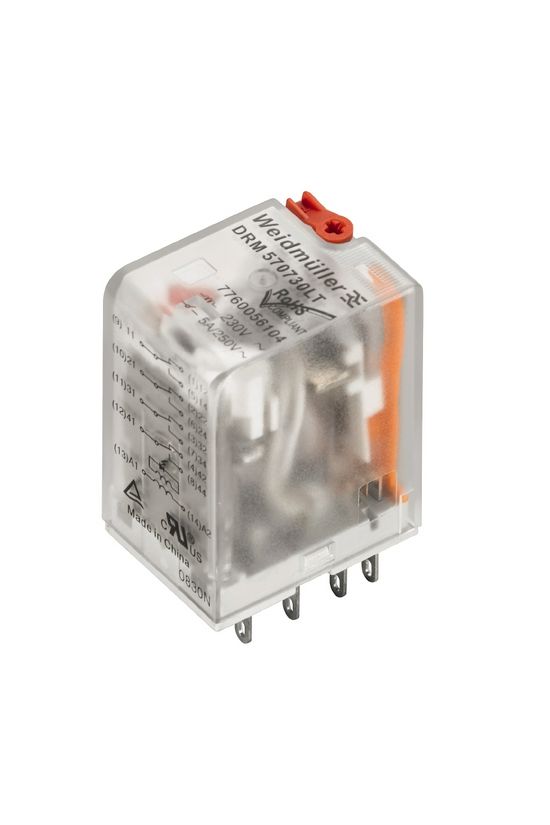 Csatolórelé 5A 4-v dugaszolós 19.2-26.4VAC monostabil IP20 DRM570524LT Weidmüller - 7760056101