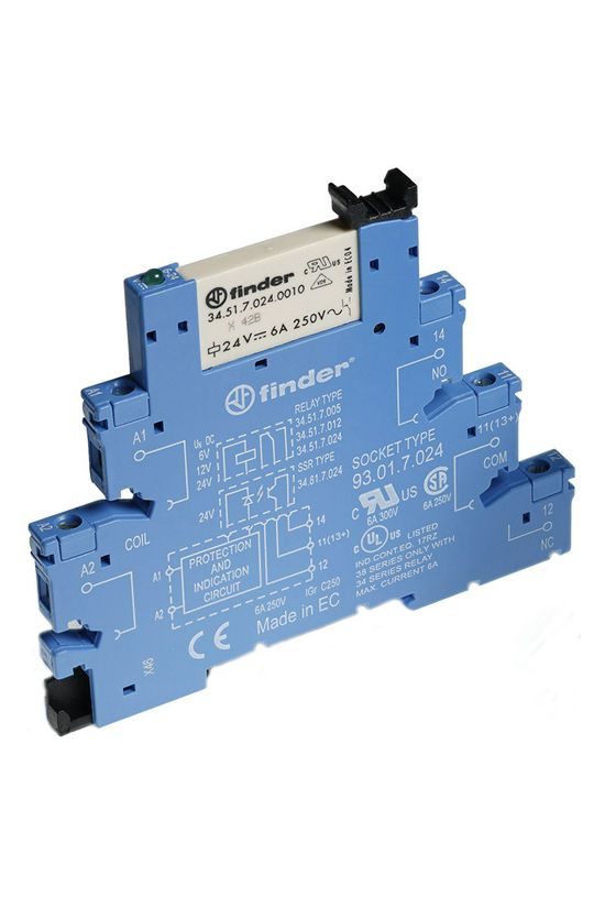 Csatolórelé keskeny érzékeny 6A 1-v csavaros 24VDC monostabil IP20 38.51.7.024.0050 FINDER - 385170240050