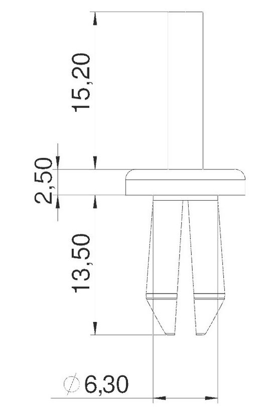 Csatorna szegecs szétváló szürke 6mm-furatátmérő KSN22 OBO-BETTERMANN - 6178525