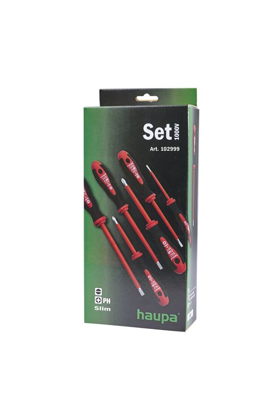 Csavarhúzó készlet piros-fekete 2xPH 4xlapos 6-darabos 1000V HUPslim Haupa - 102999