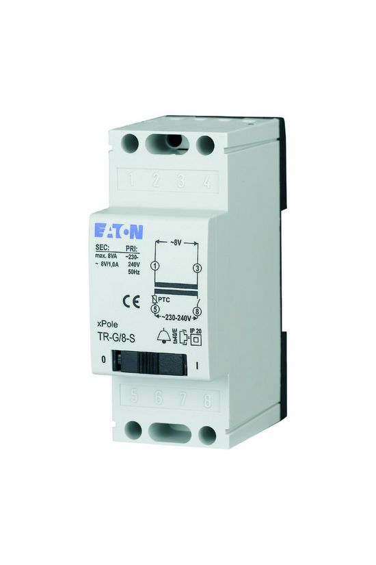 Csengőtranszformátor 1F 24VA sorolható 230V/ 12V/ 2A 24V/ 1A 3M TR-G2/24 EATON - 272484