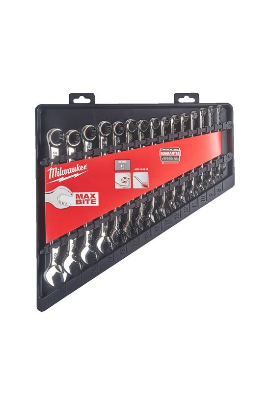 Csillag-villáskulcs készlet 15-részes 8-22mm metrikus tálcán MaxBite Milwaukee - 4932464258