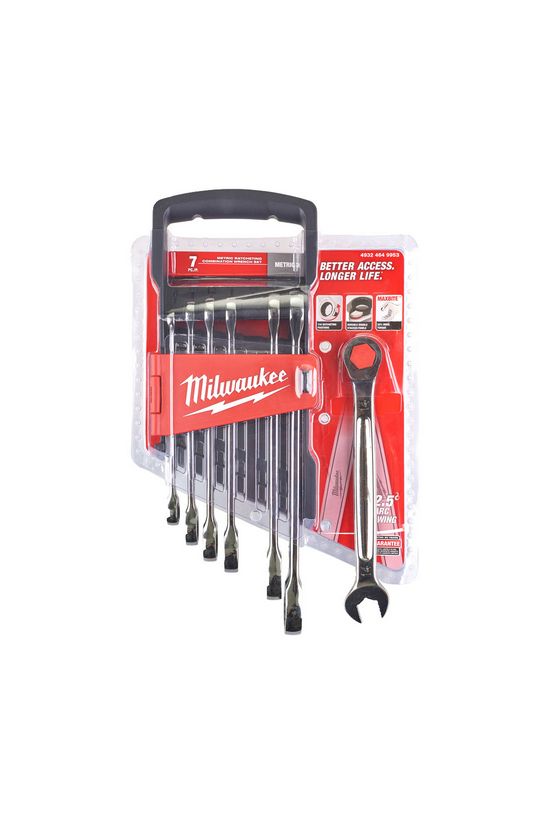 Csillag-villáskulcs készlet 7-részes 8-17mm metrikus racsnis MaxBite Milwaukee - 4932464993