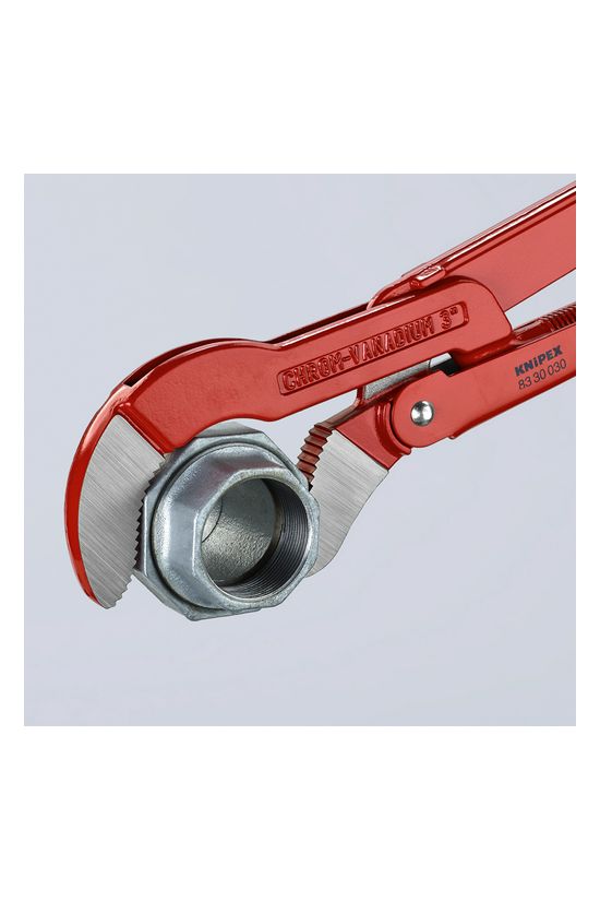 Csőfogó S-alakú pofa 680mm piros 120mm-befogás KNIPEX - 8330030