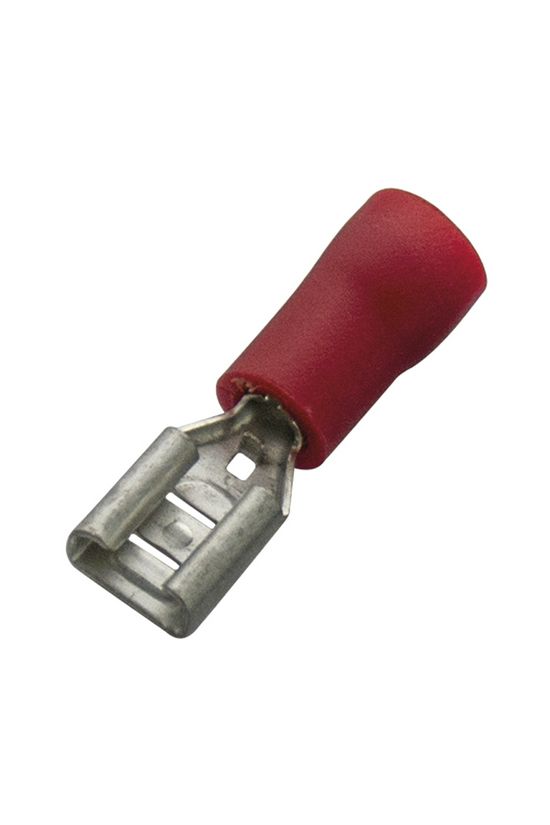 Csúszósaru 17,9mm hüvely részlegesen szigetelt piros lapos 2.8x0.8mm sárgaréz 0.5-1,0mm2 Haupa - 260382