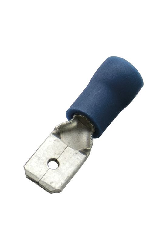 Csúszósaru 20,5mm dugó részlegesen szigetelt kék lapos 6,3x0,8 mm sárgaréz 1.5-2,5mm2 Haupa - 260424