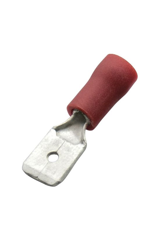 Csúszósaru 20,5mm dugó részlegesen szigetelt piros lapos 6,3x0,8 mm sárgaréz 0.5-1,0mm2 Haupa - 260422