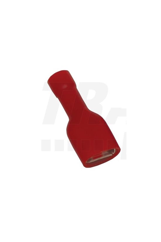 Csúszósaru 21mm hüvely teljesen szigetelt 17.5A piros lapos 6,3x0,8 mm réz 0,75-1,5mm2 TRACON - PTCSH6