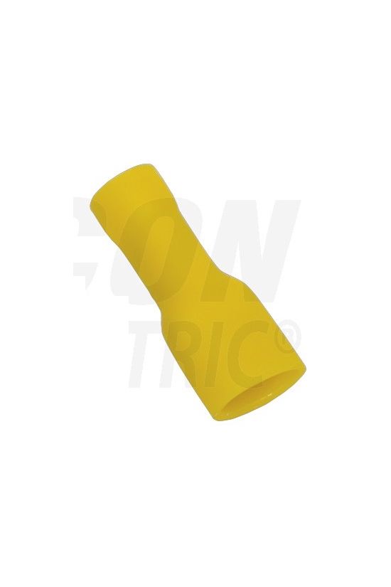 Csúszósaru 22,3mm hüvely teljesen szigetelt 41A sárga lapos 6,3x0,8 mm réz 4-6mm2 TRACON - STCSH6