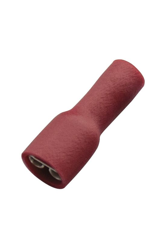 Csúszósaru 22mm hüvely teljesen szigetelt piros lapos 6,3x0,8 mm sárgaréz 0.5-1,0mm2 Haupa - 260414