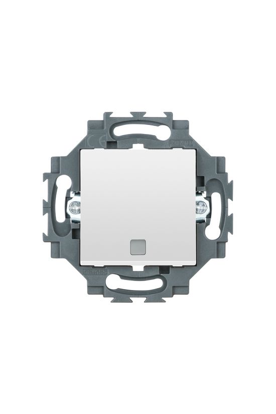 DAHLIA FEHÉR N101 egypólusú nyomó 1P 10AX - cserélhető szimbólum lencse - rugós bekötés GEWISS - GW35026W