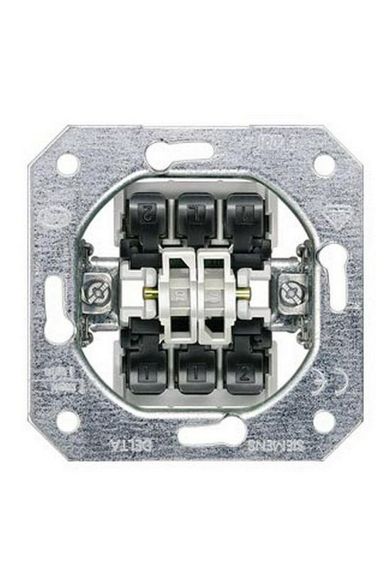 Delta 106+6 kettős váltókapcsoló betét süllyesztett rugós IP20 billentyű/gomb 5TA SIEMENS - 5TA2118