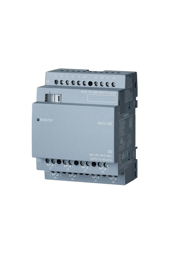 Digitális be- és kimeneti modul DM16 8DI 8DO relé 85-265V/AC 100.0-253V/DC LOGO! SIEMENS - 6ED1055-1FB10-0BA2
