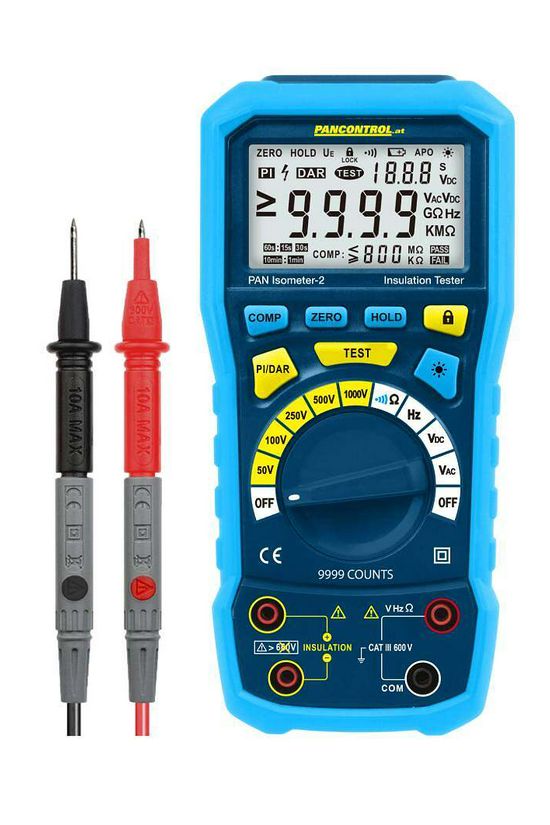 Multiméter szigetelésmérő V-Ohm-Hz LCD digitális 600VDC 600VAC PAN Isometer-2 Pancontrol