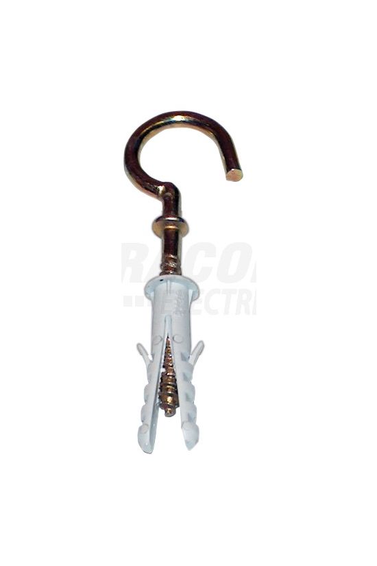 Dübel peremes horgos csavarral 6mmx 30mm 3,3mm-csavarátmérőhöz műanyag TRACON - T6H