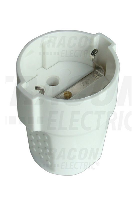 Dugalj lengő 2P+F 16A 250V fehér egyenes műanyag csavaros IP20 TRACON - TCSA