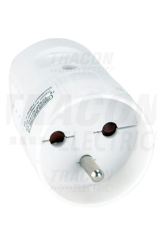 Dugalj lengő 2P+F FRANCIA! 16A 16V egyenes fehér műanyag csavaros IP20 TRACON - TCSAF