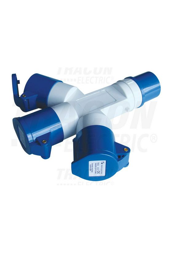 Dugaszoló adapter/elosztó 16A/230V 3x16A3P230V műanyag fali IP44 fehér TRACON - TICS-1023