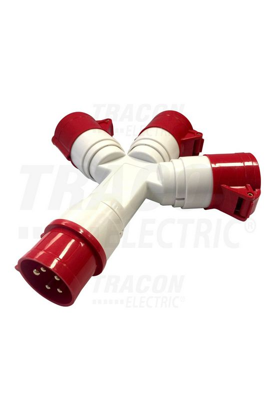 Dugaszoló adapter/elosztó 16A/400V 1x16A5P400V műanyag fali IP44 fehér TRACON - TICS-1025